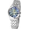 J.Harrison Women's Solar Radio Watch Blue 8-Faceted Crystal Diamond Accents