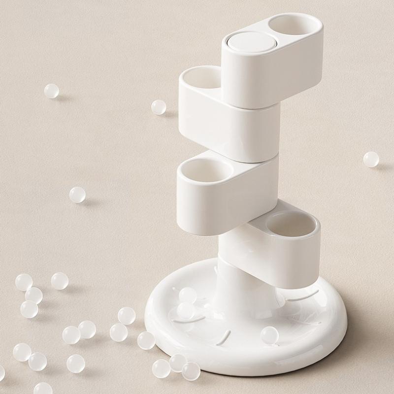 1Pcs Rotating Toothbrush Holder Bathroom Desktop Toothbrush Storage Rack Makeup Brush Pen Organizers Bathroom Accessories