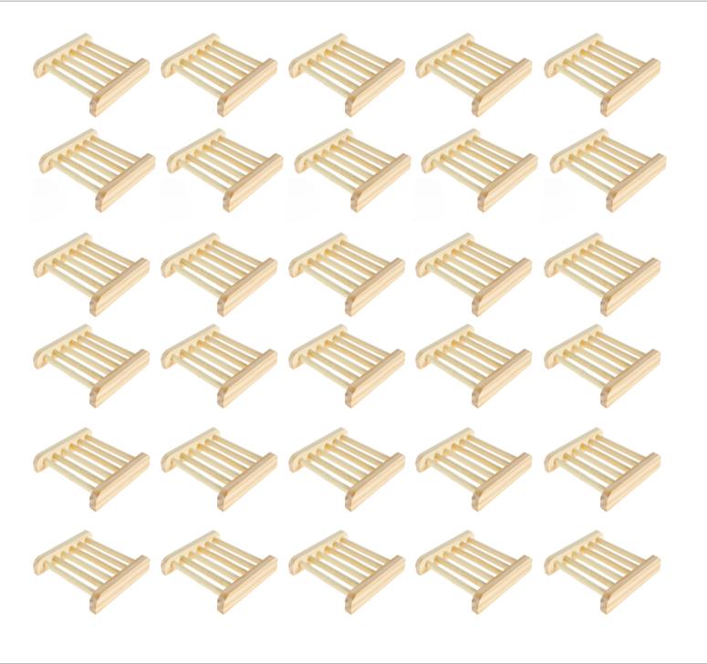 10/20/30 Piece Home Wood Soap Holder, Bathroom Wooden Soap Case, Self-Draining Hand Craft Wood Soap Tray