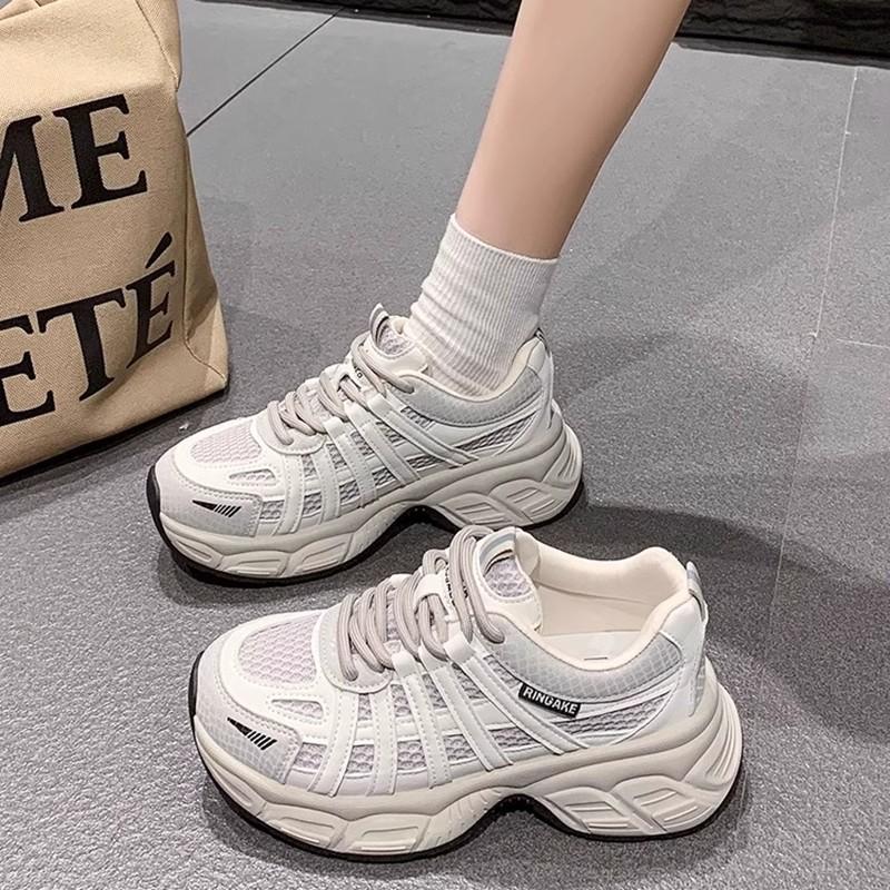 Platform dad shoes spring new retro heightening casual mesh sneakers tide
