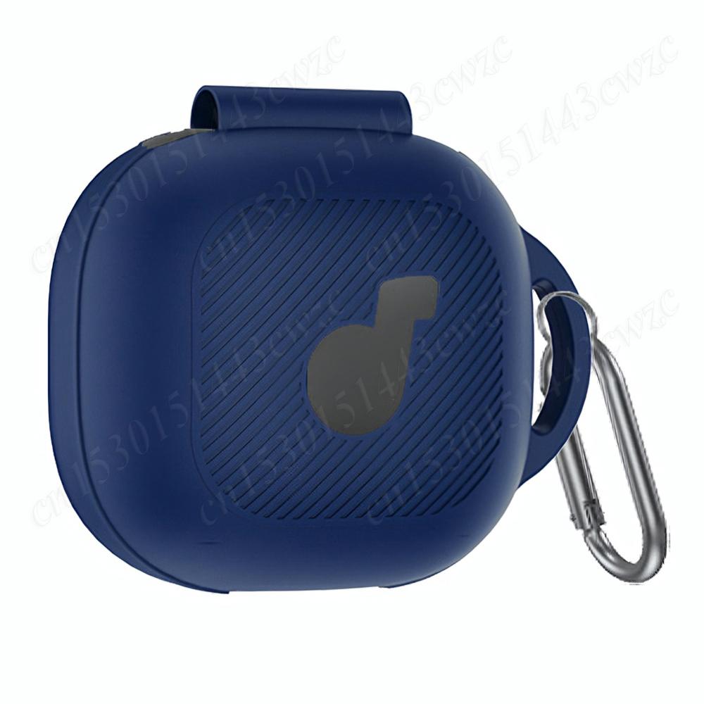 Silicone Case with Carabiner Protective Skin Cover Shockproof Earbuds Case Cover for Anker Soundcore P40i Earbuds Charging Case