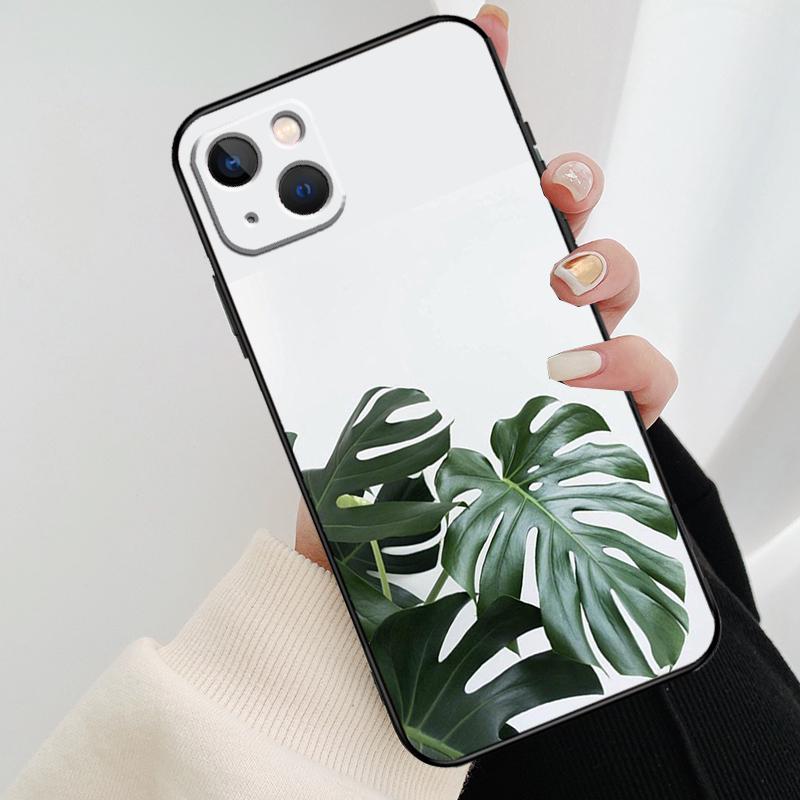 Leaves Monstera Green Phone Case For iPhone 17 Pro Max 14 13 12 11 15 16 Pro Max Mini 15 16 Plus 16e 17 Air Cover