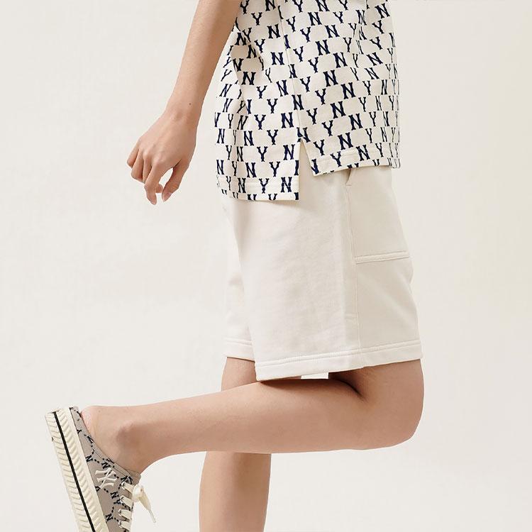 New MLB Casual Shorts Unisex Cream 3ASPB0123-50CRS