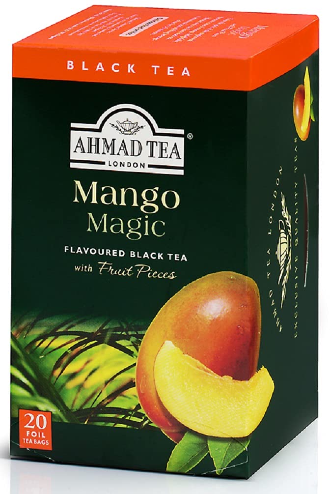 Ahmad Tea Mango Tea Bags, 20 Tea Bags X 2 [AHMAD TEA, British Brand, Individually Wrapped]