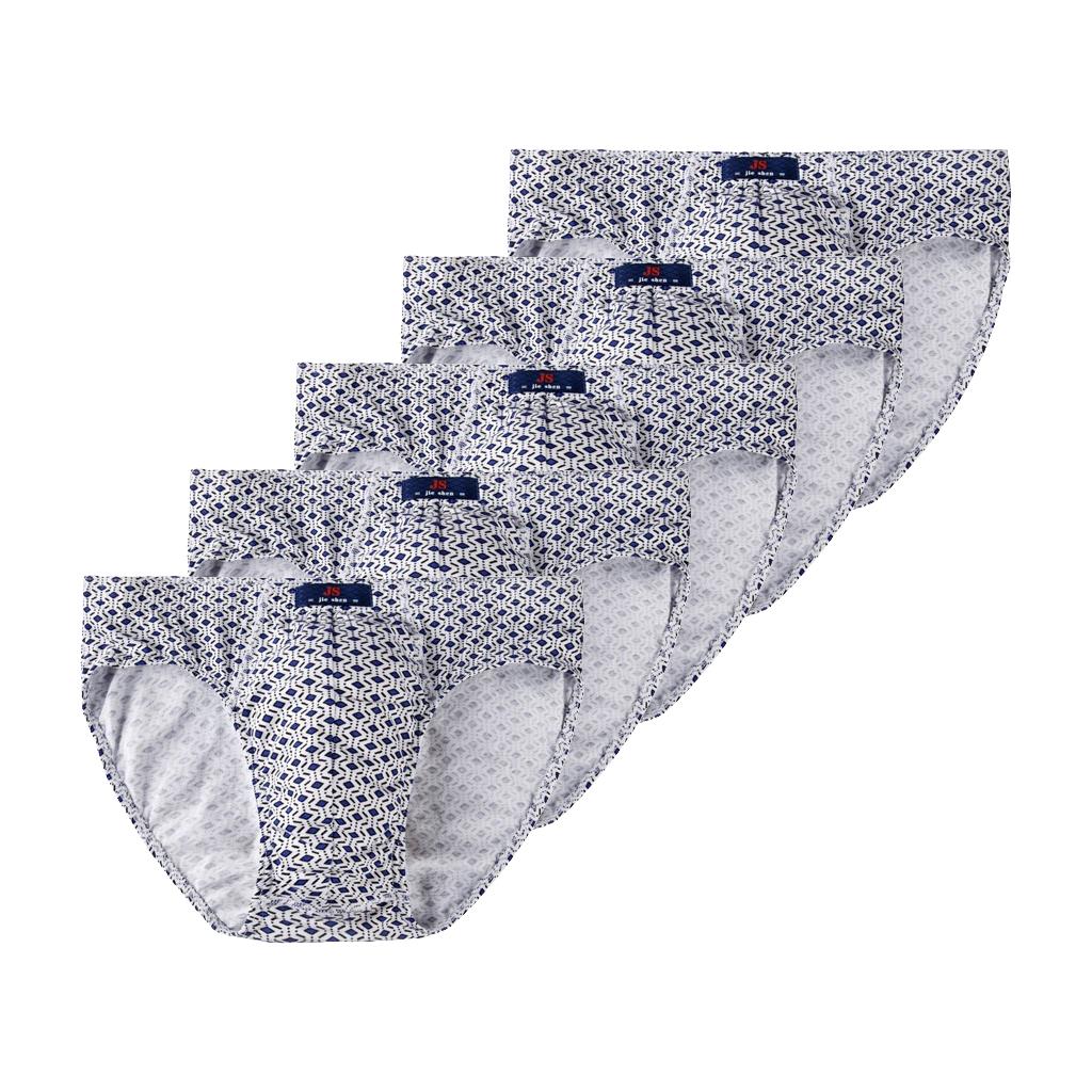 5 Pieces Fashion Men's Breathable Underwear Underpants Cotton Briefs Boxer Shorts Printing Panties L XL 2XL 3XL 4XL 5XL