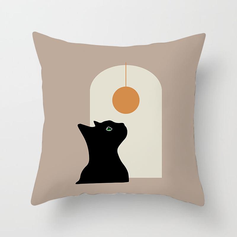 Nordic Ins Style Small Fresh Pillowcase Abstract Plant Flower Scenery Sunset Car Sofa Cushion Cushion Cover