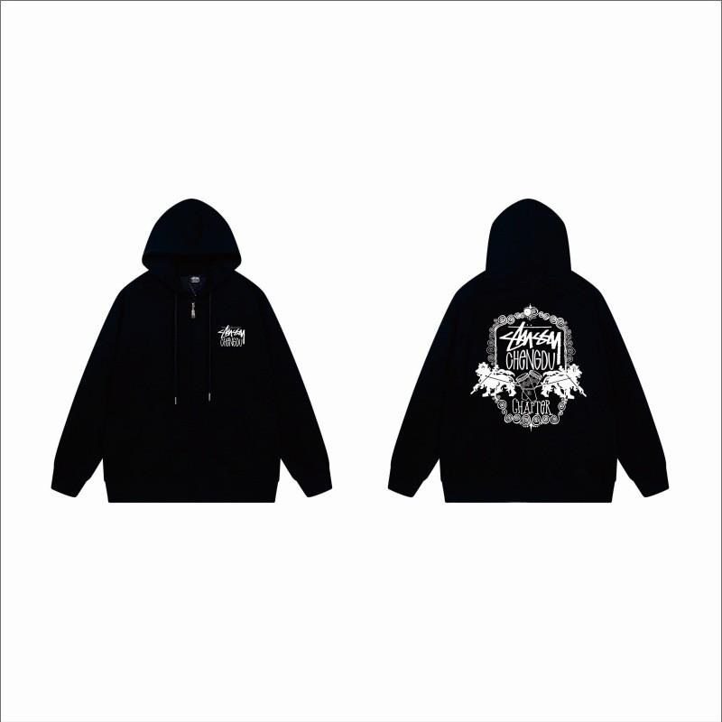 Unisex Mikina s kapucí na zip s fleecovou podšívkou a potiskem písmen Volný střih Bavlna Dlouhý rukáv Pánská Dámská