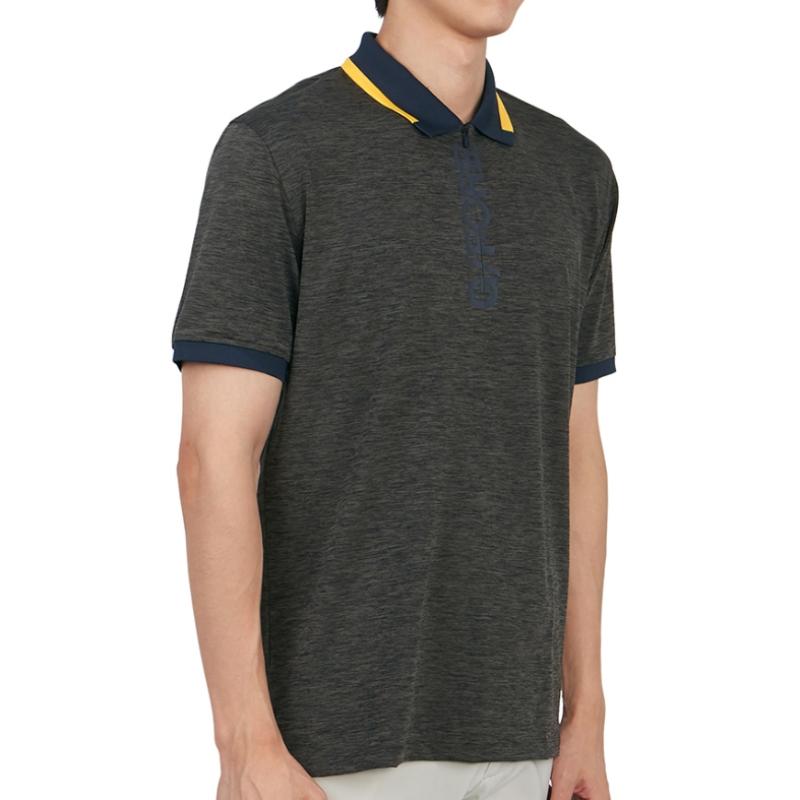 Tricou de golf Zippor pentru bărbați, cu mânecă scurtă și fermoar pe jumătate, G4MS23K122, culoare gri