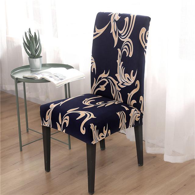 Printed Dining Chair Case Spandex Elastic Chair Slipcover Case Stretch Seat Covers For Wedding Hotel Banquet Home Use Dining Room
