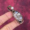 Evil Eye Rainbow Moonstone Pendant Copper Wire Wrapped Jewelry Gemstone Pendant