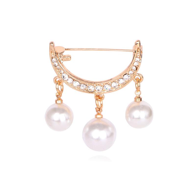 Inci Ay Inci Broş Kadınlar Için Zarif Broş Pins Boncuk Kolye