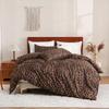 Gold Black Leopard Print Duvet Cover Twin Queen King African Safari Animal Cheetah Bedding Set Reversible Geometric Quilt Cover