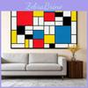 Rood Geel Blauw Geometrische Canvas Kunst Voor Slaapkamer Wanddecoratie