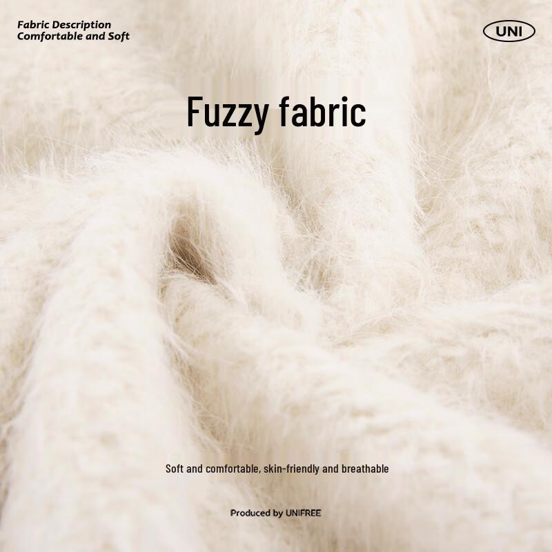 UNIFREE Women's Fuzzy Padded Hooded Jacket