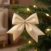 Champagne Party Supplies 4Pcs Glitter Christmas Bow, Sparkling Ribbon Hanging Ornament for Decorative Bows Wreaths Tree Front Door Wreath, Festive