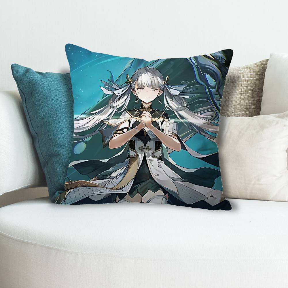 JJinhsi WWuthering Waves Anime Celebrity Merchandise AllMatch Printed Pillow Case Sofa Car Office Room Decoration Protector