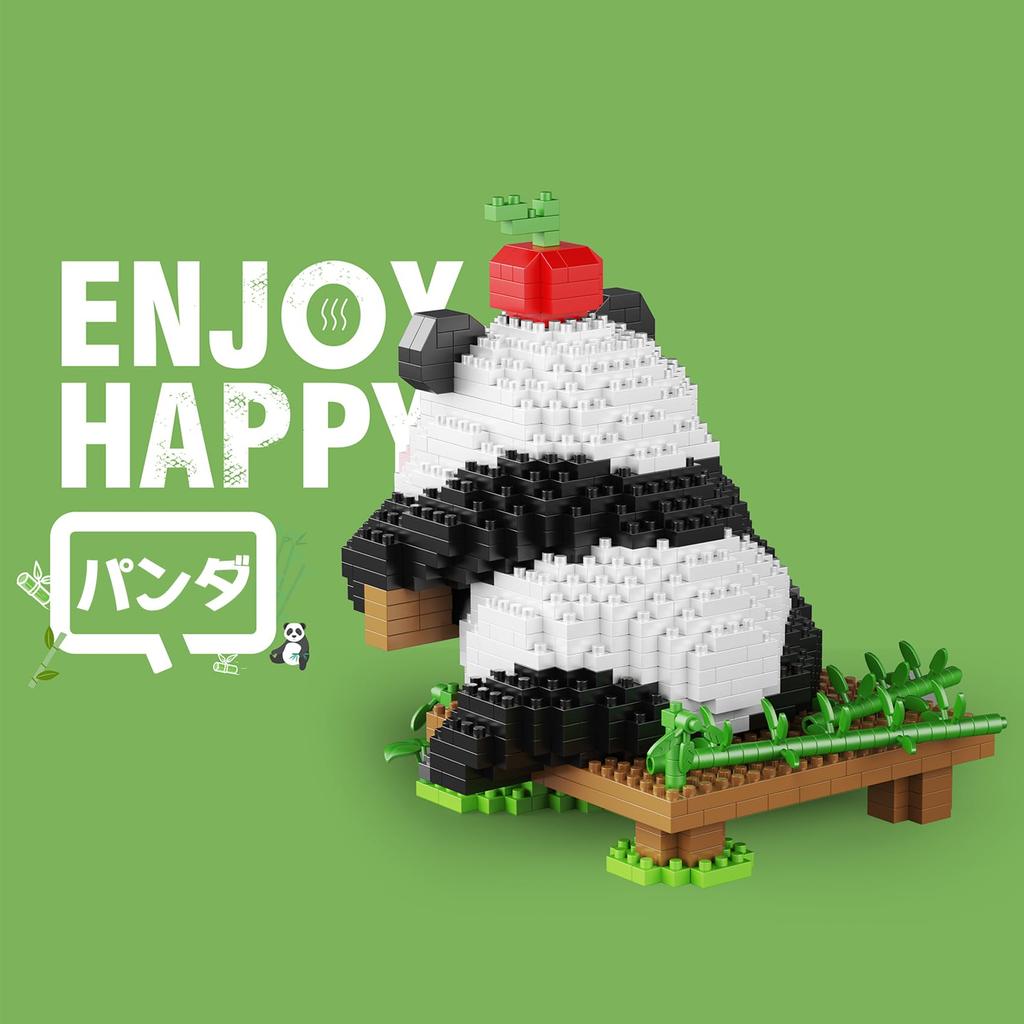 LULUFUN Panda Mikro Zwierzątko Mini Budowanie DIY Edukacyjne Dla Dzieci Boże Narodzenie Urocze Klocki, Zabawki, Klocki, Zestaw, Model, Zabawka, Prezent, Urodziny, Podarek, (Panda-F)