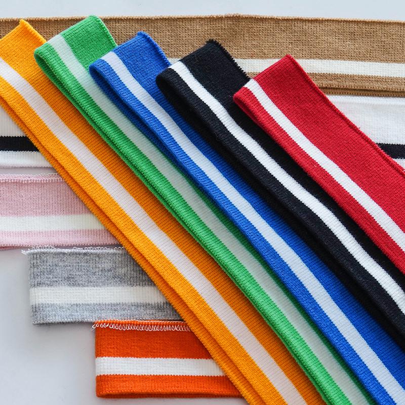 3.5*80CM High Stretch Knitted Rib Cotton Fabric T-shirt Neckline Elastic Collar Cuffs Trim For Clothing Accessories FabricTJ0510
