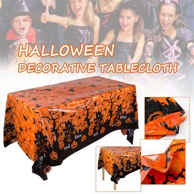 1/2pcs Halloween Tablecloth Pumpkin Spider Web Bat Ghost Table Cover Clothes Festival Party Home Table Decoration Tableware
