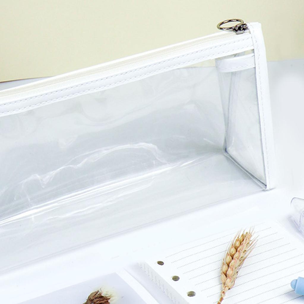 Clr Pencil Case Large Capacity Waterproof Portable Minimalist PVC Transparent Pen Bag for Stationery Cosmetics