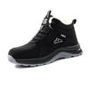 Anti-Static Fleece-Lined Safety Shoes - High-Top, Wear-Resistant, Dust-Free for Winter