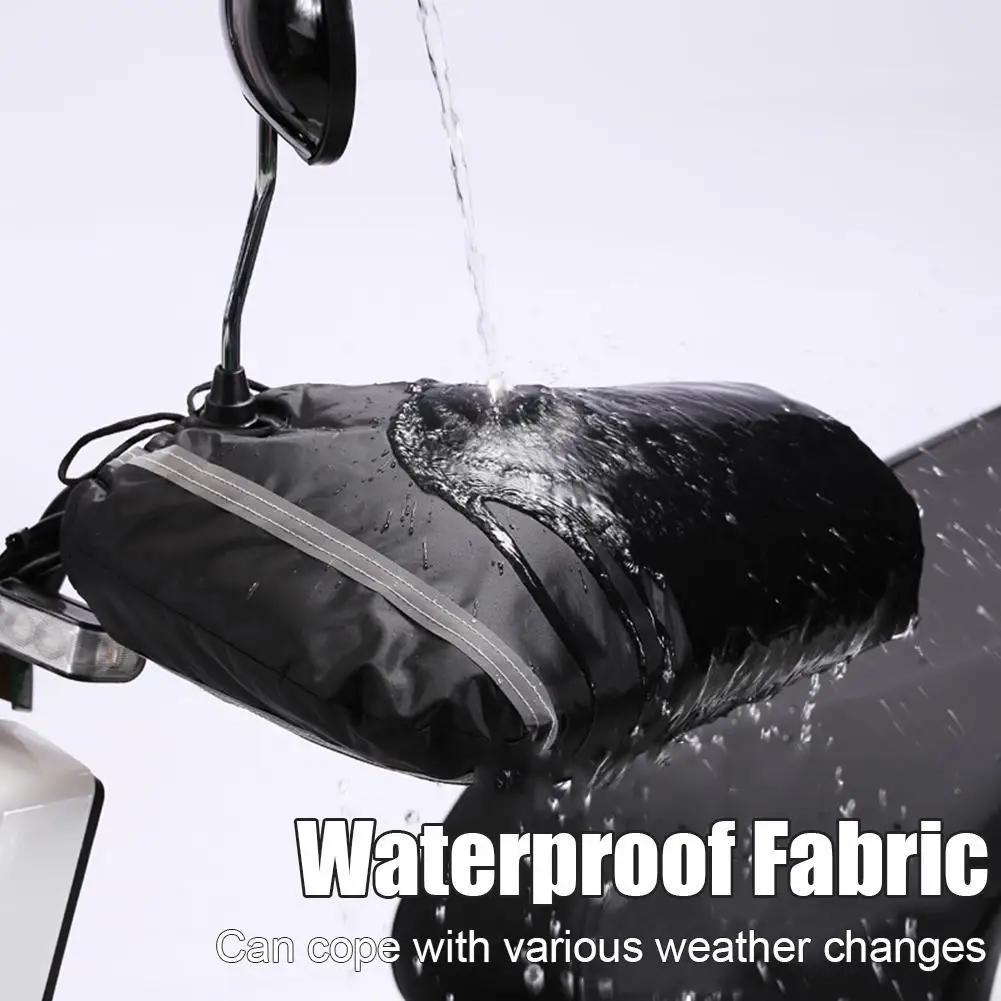 Universal Motorcycle Handlebar Muffs Gloves Windproof Waterproof Thermal Mitts For Scooter E-bike Snowmobile Cold Weather R A0W5