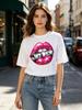 Beautiful Lips And Diamonds Printed Shortsleeved Unisex Unisexs Tshirt Casual Crew Neck Top For Spring Andsummer Novelty Clothing