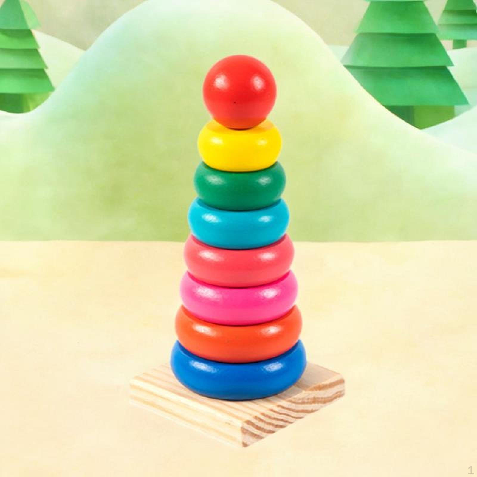 

Rainbow Stacker Toy for Creative Learning 8.5x8.5x20cm_Rainbow Tower