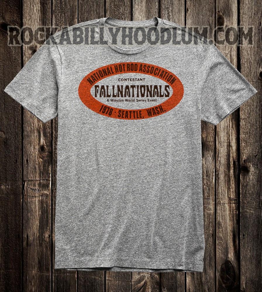Retro Hot Rod Tee T Shirt Vtg Art Drag Race Racing NHRA Fallnationals Seattle Unisex T-Shirt S