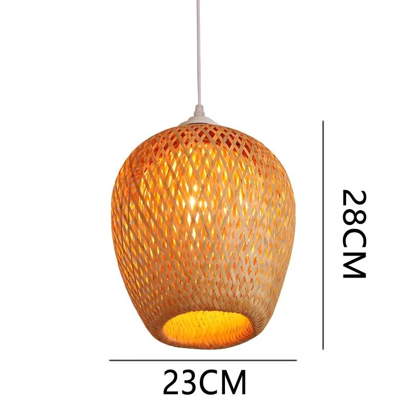 Retro Hand Woven Bamboo Chandelier Chinese Style Droplight Hotel Bedroom Living Room Art Decor Hanging Lamp Indoor Pendant Light