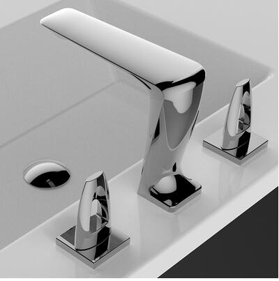 Basin Faucet Widespread Bathroom 8 Sink Faucet Widespread 3 Hole Bathroom basin Mixer Copper Unique design
