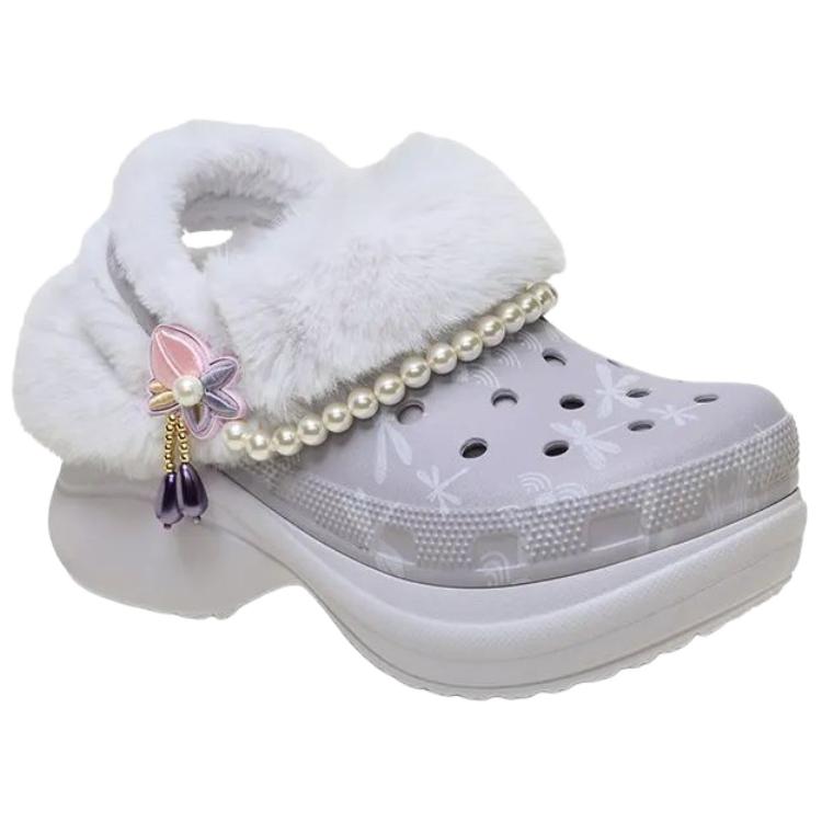 Crocs Little Whale Pear Blossom Fashion Versatile Clogs Women Clogs Mist-Purple 211977-5PS