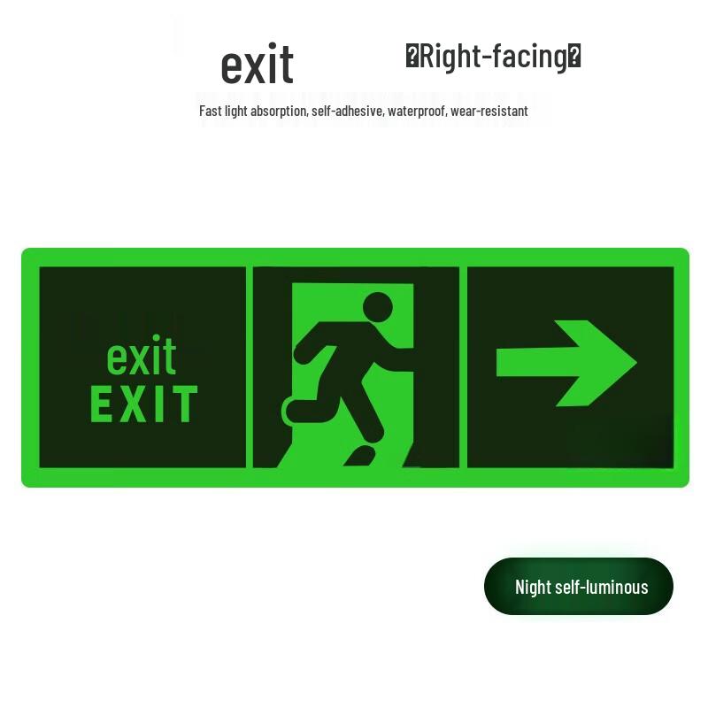 Yunzhisun Self-luminous Fluorescent Safety Exit Sign Standard