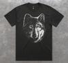 T-shirt con Grafica Testa di Lupo Lavata Top Lupo Anni '90 '80 Vestibilità Oversize Vintage