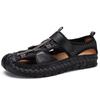 Fashion Summer Sandals Leather Breathable Men Beach Shoes Luxury Outdoor Casual Sandals Man Wading Shoes Non-slip Comfort Slippers