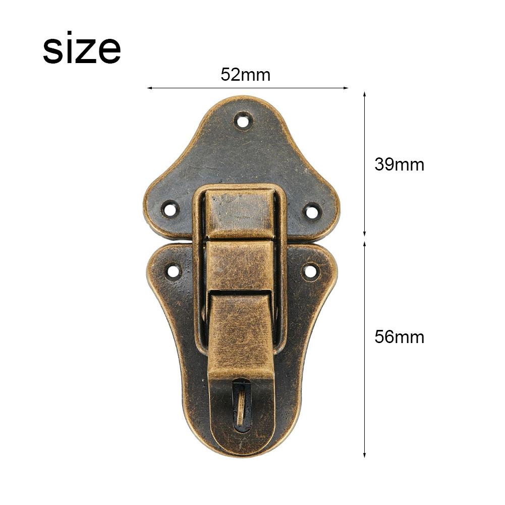 1*Box Lock Latch 95 * 52mm Antique Style Bronze Jewelry Tool Box Cabinet Drawer Lock Latch Toggle + Screws Practical