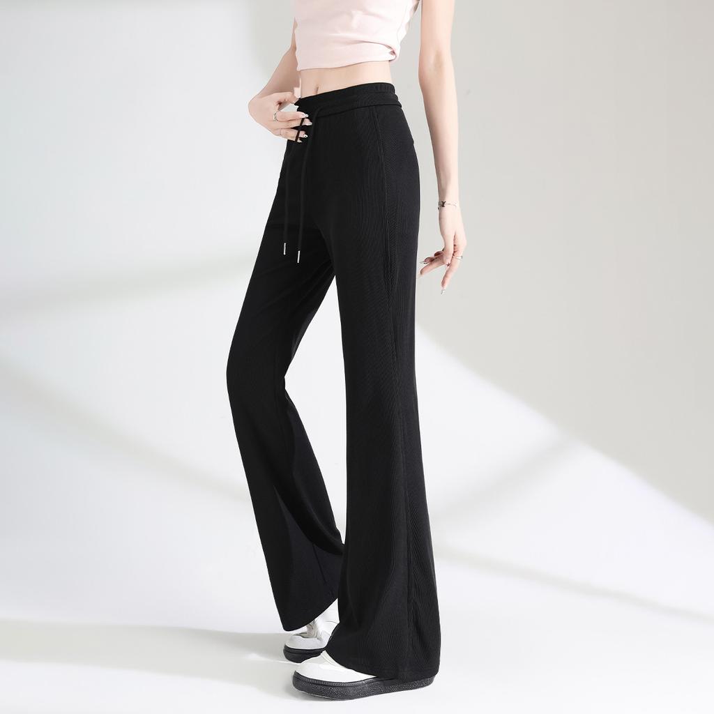 Spring and Summer Slim 2025 Sports Style Versatile Micro Flared Slimming Casual Pants