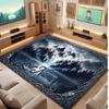 Mushroom Forest Theme Crystal Velvet Floor Rug Personalized Custom Name Text Warm Carpet Home Decoration