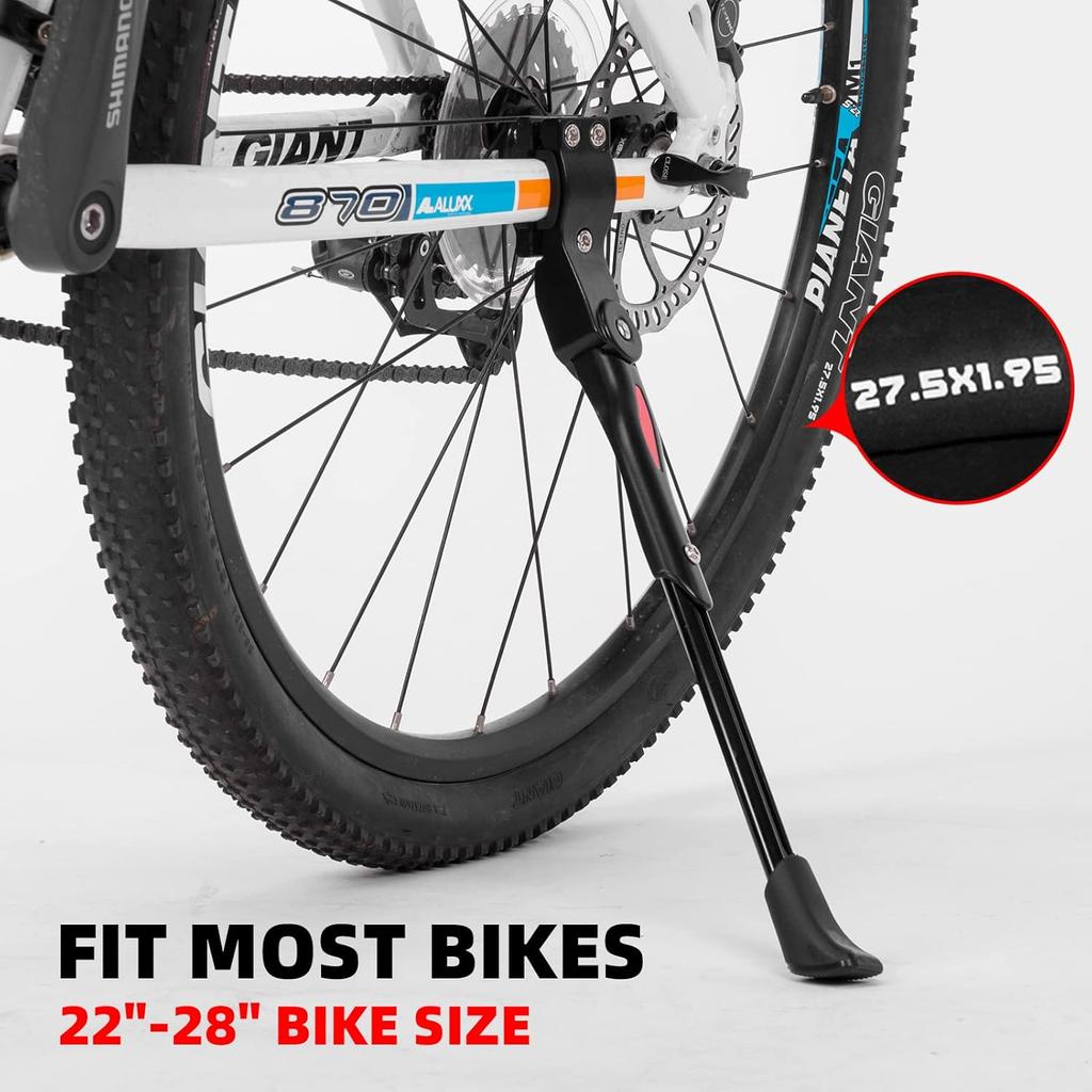 ROCKBROS Bike Kickstand Adjustable Bike Rear Mount Kickstand Bike Side Aluminium Alloy Adults Kick Stand For 22’’-28’’ Inch Mountain Road