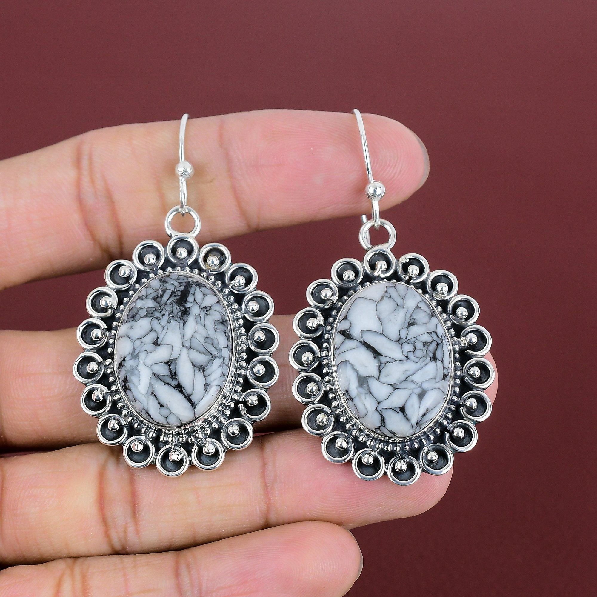 Pinolith Jasper Earring Gemstone Earring 925 Sterling Silver Earring Genuine Pinolith Jasper Jewelry Handmade Designer Earring Gifts For Mom