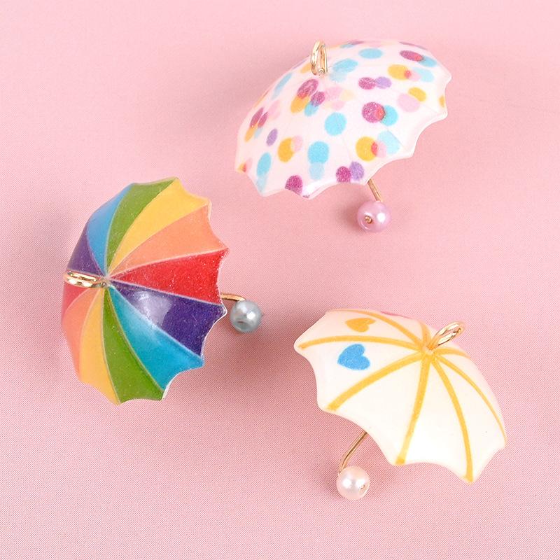 5Pcs Dollhouse Mini Simulation Small Umbrella Diy Earrings Necklace Charms Scrapbooking Embellishment Craft Decoration