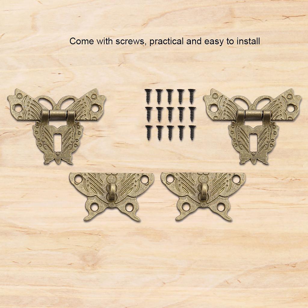 Antique Retro Vintage, Decorative   Brass   Jewelry Box Cabinet Clasp Jewellery   Hasp Pad Lock For Wooden