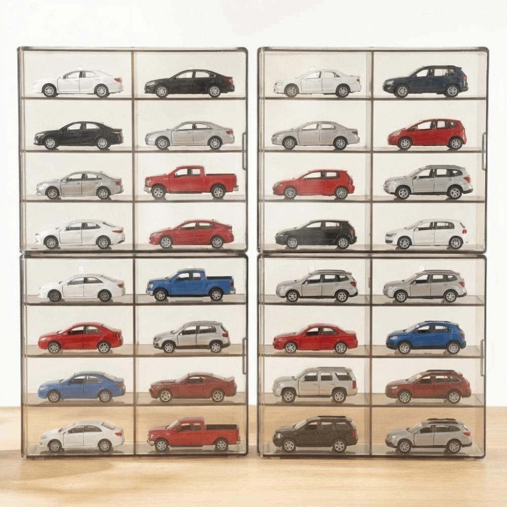1:64 Toy Model Cars Display Box Acrylic Display Rack Stackable Cabinet for Hotwheels Cars