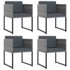VidaXL Salon de jardin 9 pcs avec coussins Résine tressée Gris