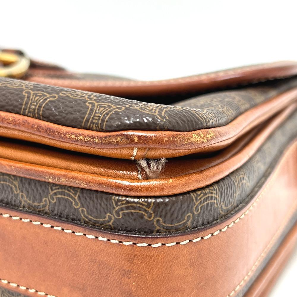 CELINE Macadam Crossbody Shoulder Bag PVC/Leather Brown/GoldHardware