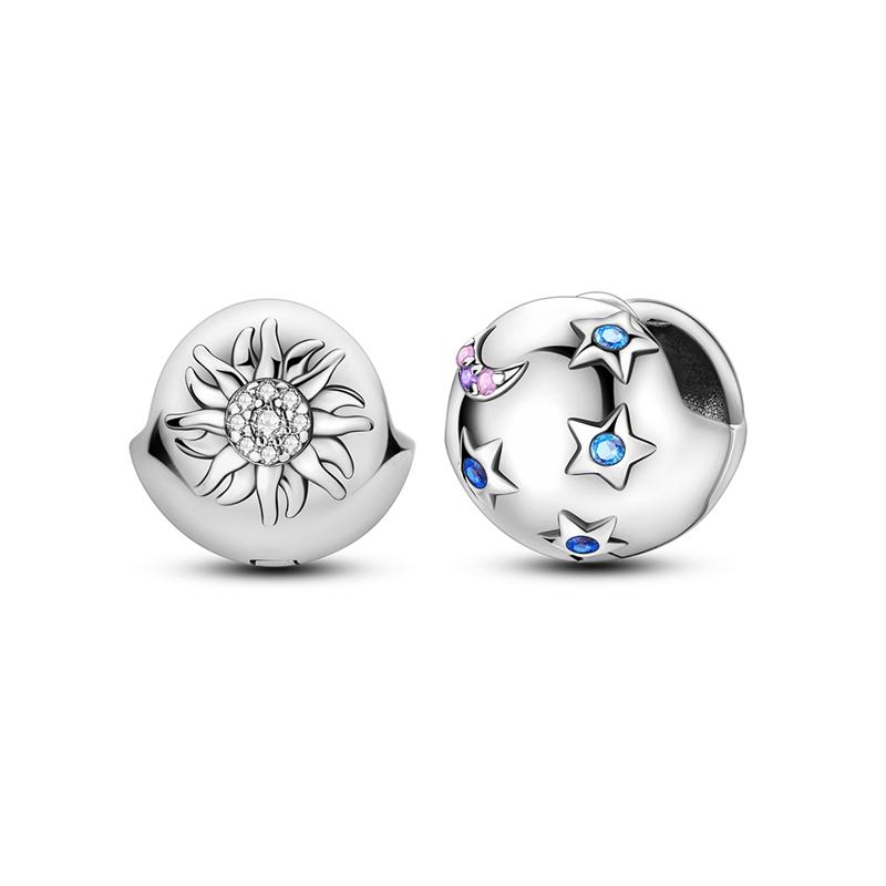 

925 Silver Star Earrings Jewelry Women Round Sun Moon Earrings Luxury Trend Delicate Accessories