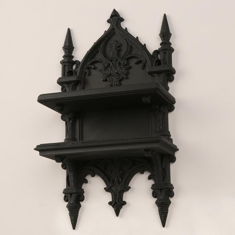 Sturdy Gothic Double Wall Mount Shelf For Heavy Books And Plant Strong Plastic Construction Easy To Assemble Rack
