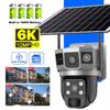 Câmera solar externa de 12 MP WIFI IP CCTV Câmeras de vigilância por vídeo 6K Proteção de segurança residencial inteligente Monitor 360 PIR Detecção humana