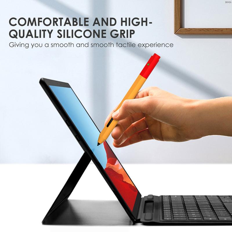 Silicone Protective Pencil Case Dust Proof Wrap Cover Sleeve Compatible For Microsoft Surface Pen