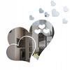 Set Of 5 Acrylic Mirror Heart Decorative Heart Stickers Set Silver